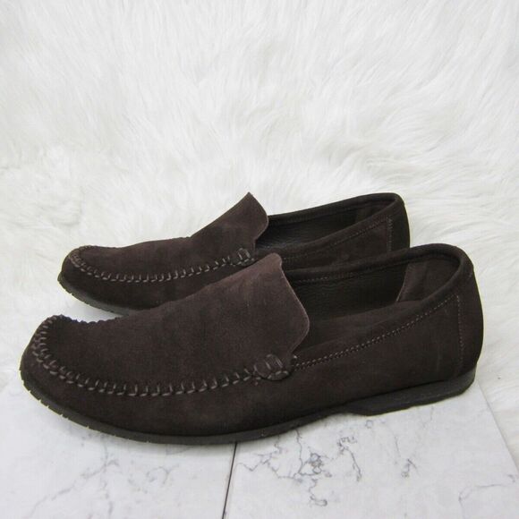 Bruno Magli “CASTOR” Brown Suede Slip On Driving Moccasins, Men’s Size 8.5 M